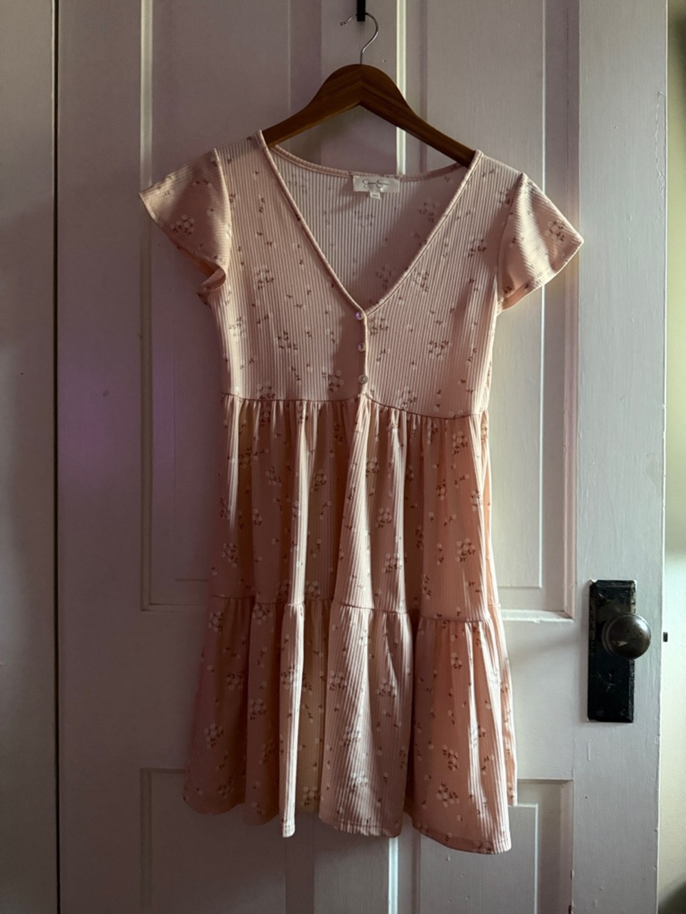 3/$30 Jessica Simpson Light Pink Ribbed Floral Mini Dress